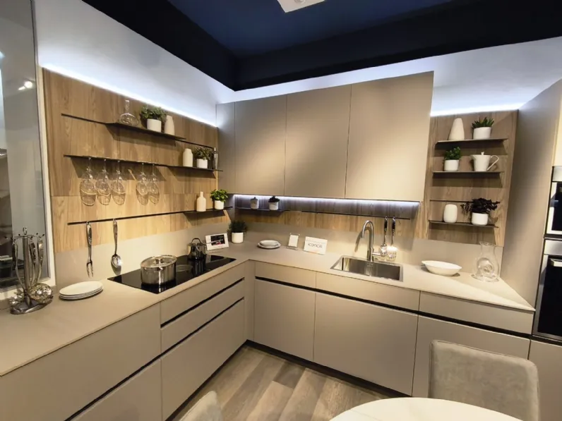 Cucina Veneta Cucine moderna ad angolo tortora in hpl Iconica