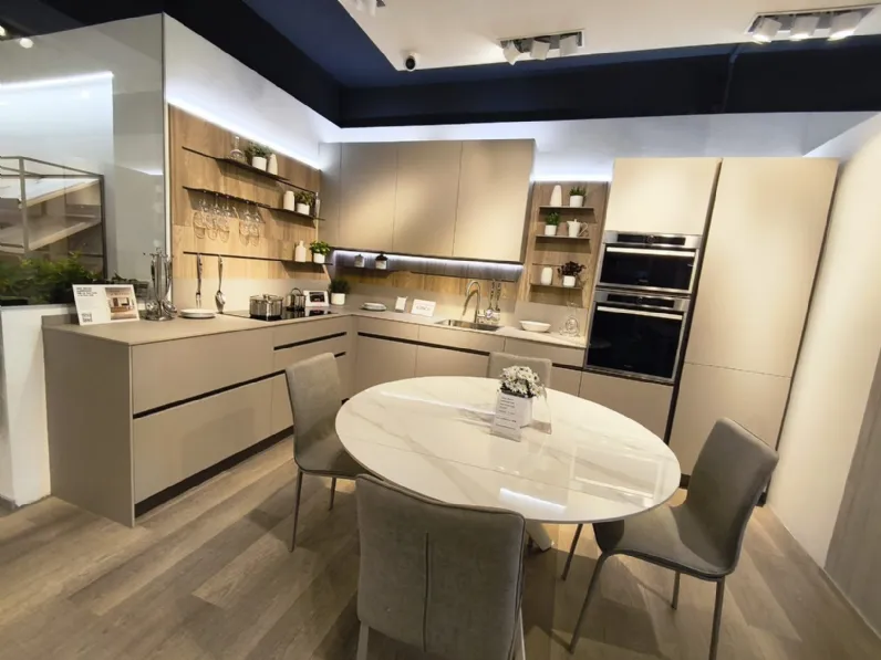 Cucina Veneta Cucine moderna ad angolo tortora in hpl Iconica