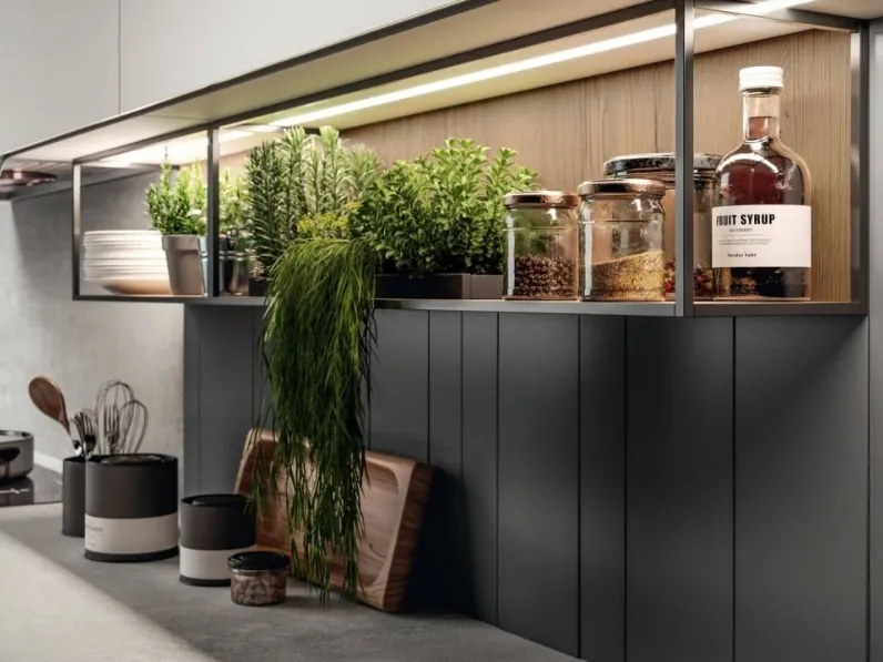 Cucina bianca design con penisola Glass 2.0 Arredo3 in offerta