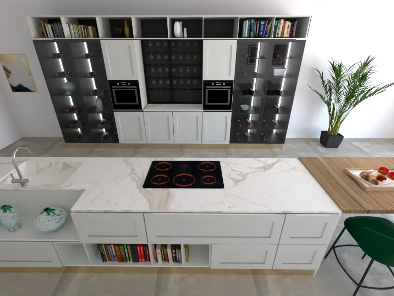 Cucina bianca industriale con isola Ego Astra in offerta