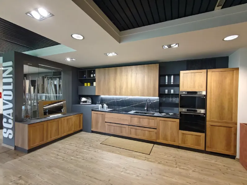 Cucina Regola industriale rovere chiaro Scavolini lineare scontata 48%