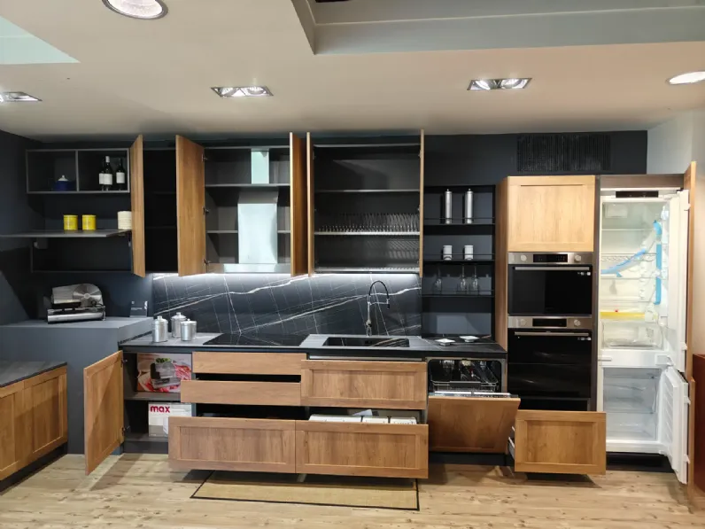 Cucina Regola industriale rovere chiaro Scavolini lineare scontata 48%