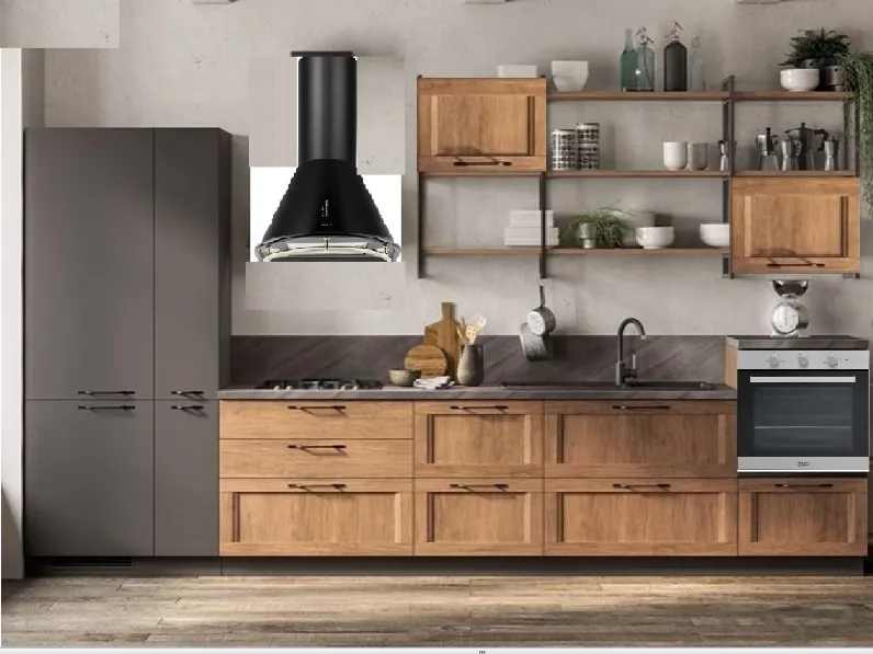 Cucina rovere chiaro industriale lineare Collezione esclusiva  cucina river indsutrial moderna   a soli 5990€