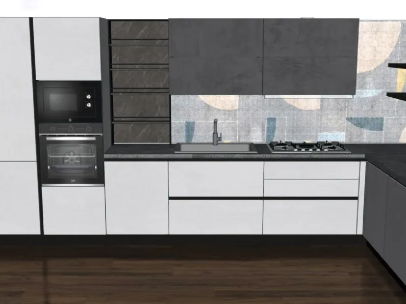 Cucina bianca moderna ad angolo Creo Jey a soli 8000 Euro