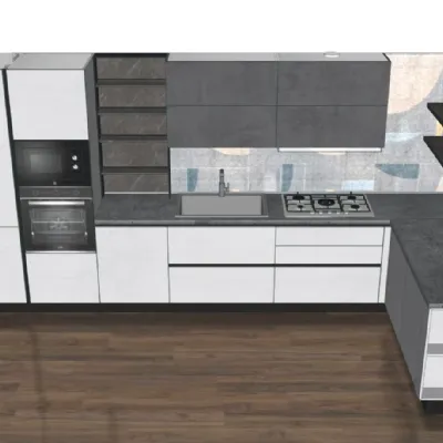 Cucina bianca moderna ad angolo Creo Jey a soli 8000 Euro