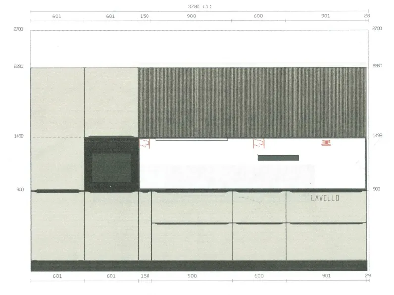 Cucina moderna lineare Kalì quadra profilo Arredo3 a prezzo scontato