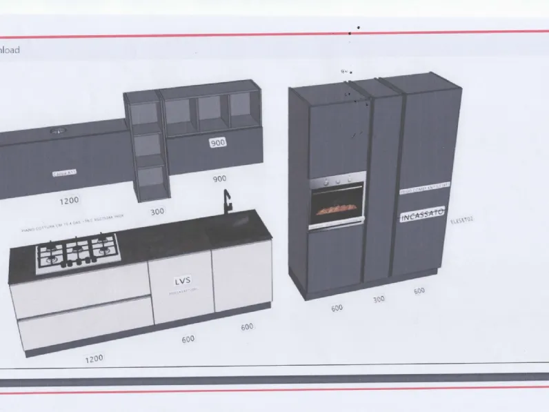 Cucina Linea design grigia Kuadra cucine lineare scontata 54%