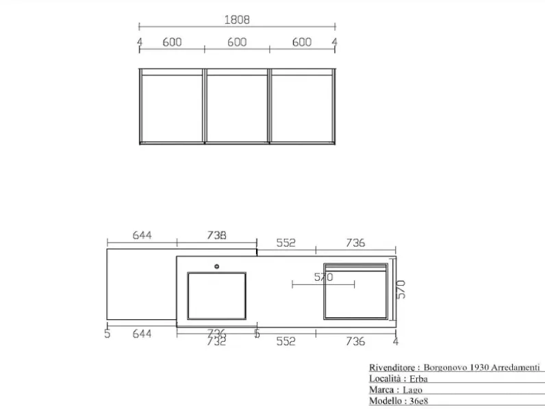 Cucina con isola design altri colori Lago 36e8 a soli 15415 Euro