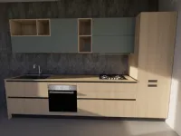 Cucina cloe composizione c moderna rovere chiaro Artigianale lineare scontata 40%