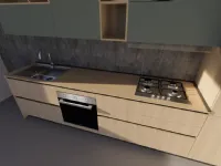 Cucina cloe composizione c moderna rovere chiaro Artigianale lineare scontata 40%