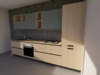 Cucina cloe composizione c moderna rovere chiaro Artigianale lineare scontata 40%