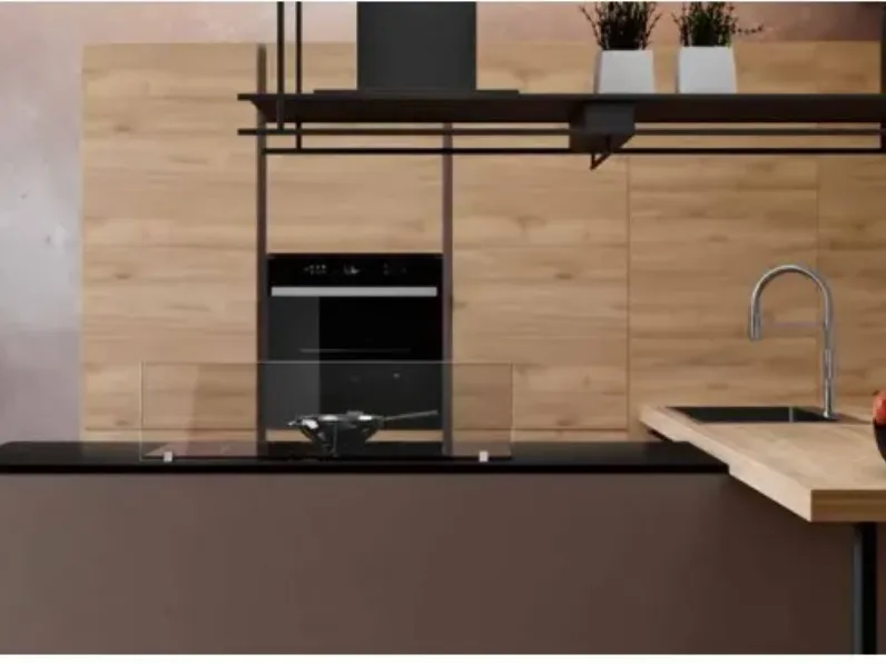 Cucina a prezzo scontato ad angolo moderna Capri bianca e noce Imab