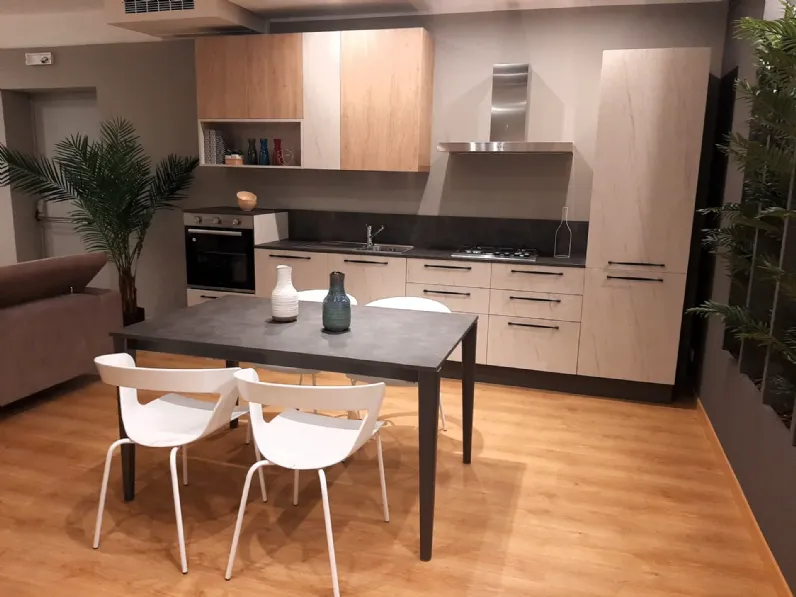 Cucina lineare in laminato materico altri colori Modula over a prezzo scontato