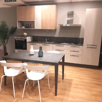 Cucina lineare in laminato materico altri colori Modula over a prezzo scontato