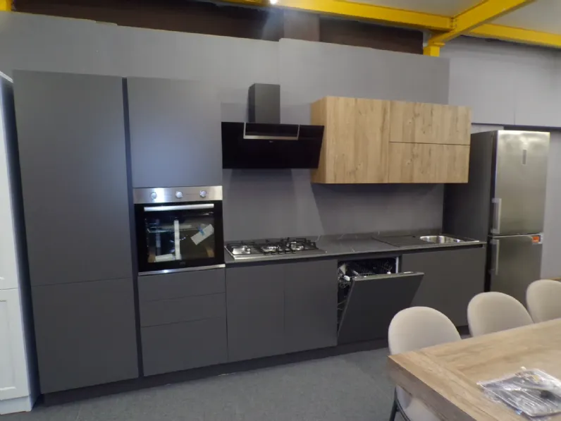 Cucina grigia moderna lineare Modula Febal a soli 3990 Euro