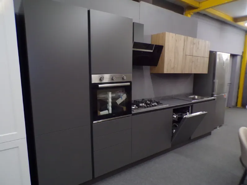 Cucina grigia moderna lineare Modula Febal a soli 3990 Euro