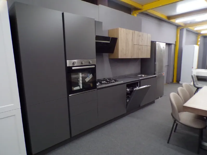 Cucina grigia moderna lineare Modula Febal a soli 3990 Euro