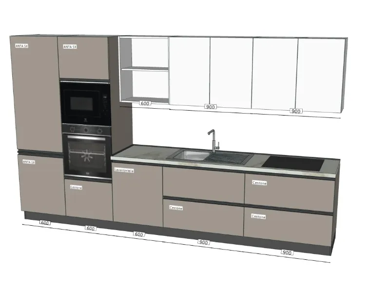 Cucina moderna lineare Easy Ar-due a prezzo scontato