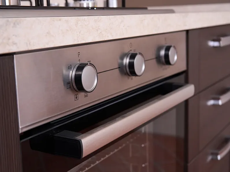 Cucina lineare moderna rovere moro Creo Mya  smart a soli 3480 Euro