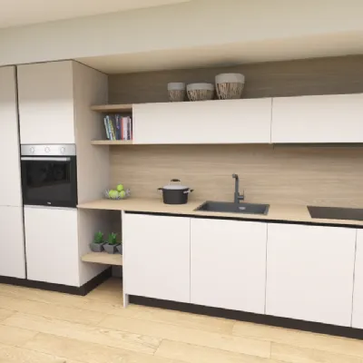 Cucina Arredo3 moderna lineare tortora in laminato opaco Cucina kali composizione 17