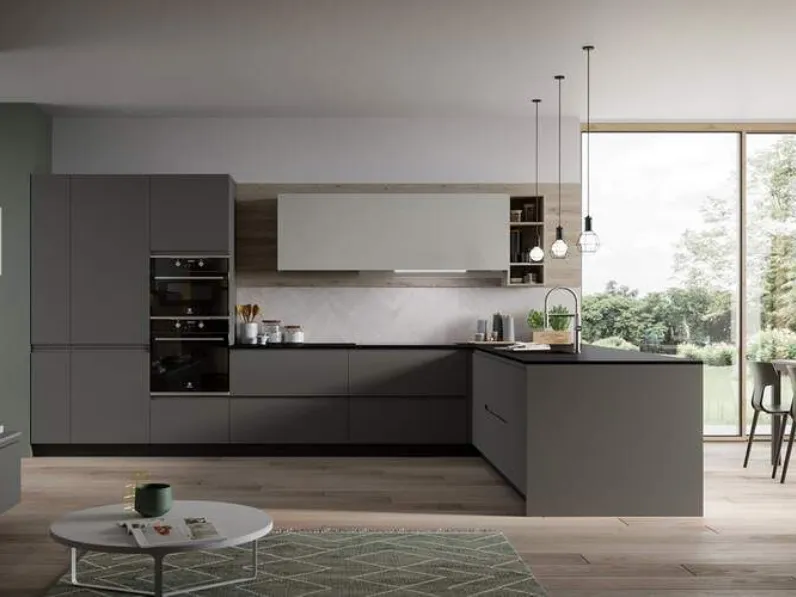 Cucina grigia design lineare Fly Prima cucine a soli 4390