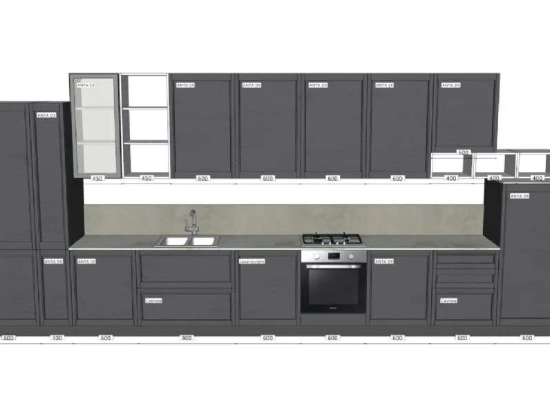 Cucina lineare moderna bianca Ar-due Intesa a soli 6500 Euro