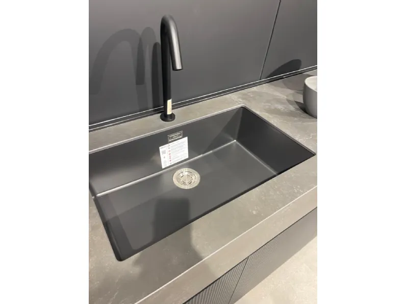 Cucina lineare in vetro grigia Cv 652 cucina k2 glass arredo3 a prezzo ribassato