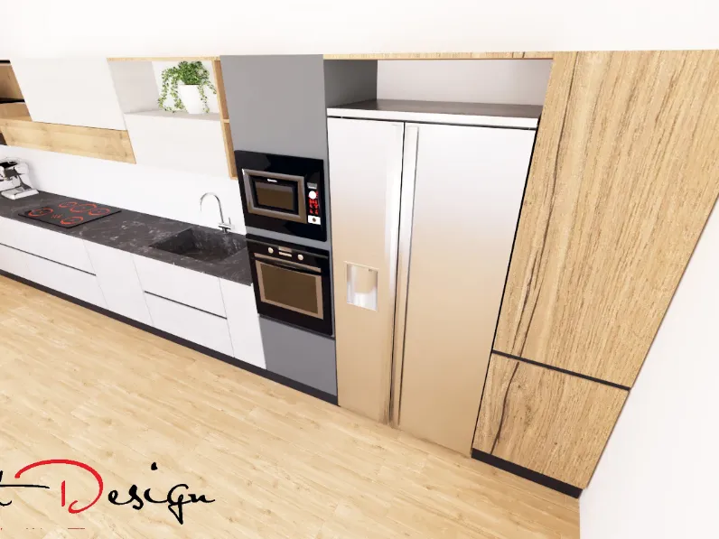 Cucina rovere chiaro moderna lineare Sp22  Astra in offerta