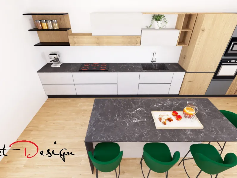Cucina rovere chiaro moderna lineare Sp22  Astra in offerta