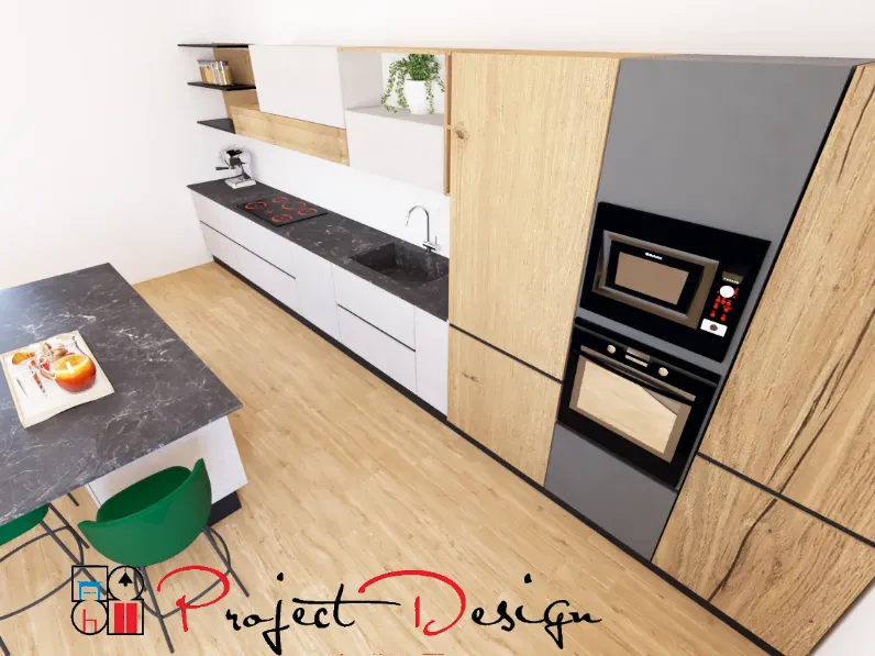 Cucina rovere chiaro moderna lineare Sp22  Astra in offerta
