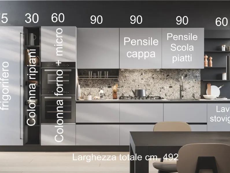 Cucina Domino composizione 09 di Prima cucine in offerta -33%