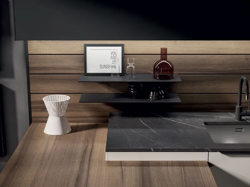 Cucina grigia moderna lineare Arredo3 Ylak a soli 14217 Euro