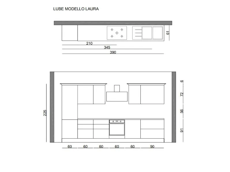 Cucina Laura lineare Lube cucine con un ribasso imperdibile