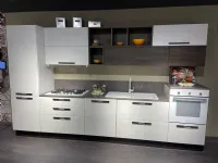 Cucina Lube cucine moderna lineare bianca in laminato materico Noemi