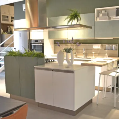 Cucina con penisola moderna altri colori Lube cucine Unica a soli 7534