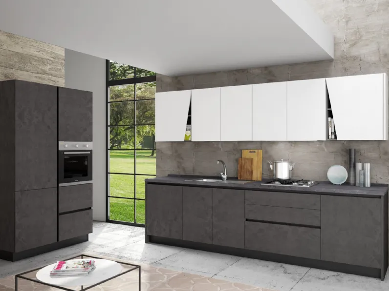 Cucina moderna lineare Maya 3 Kuadra cucine a prezzo ribassato