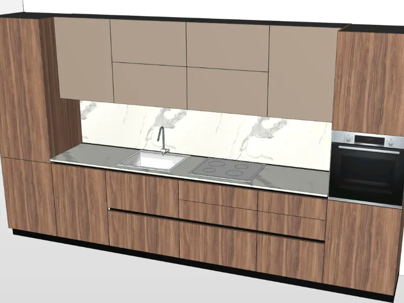 Cucina lineare  moderna altri colori Md work lineare scontata 49%