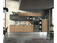 Cucina industriale lineare Mobilificio bellutti Modello planet wood a prezzo scontato