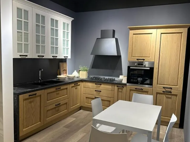 Cucina rovere chiaro classica ad angolo Aisha Mobilturi in Offerta Outlet