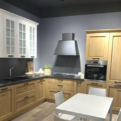 Cucina rovere chiaro classica ad angolo Aisha Mobilturi in Offerta Outlet