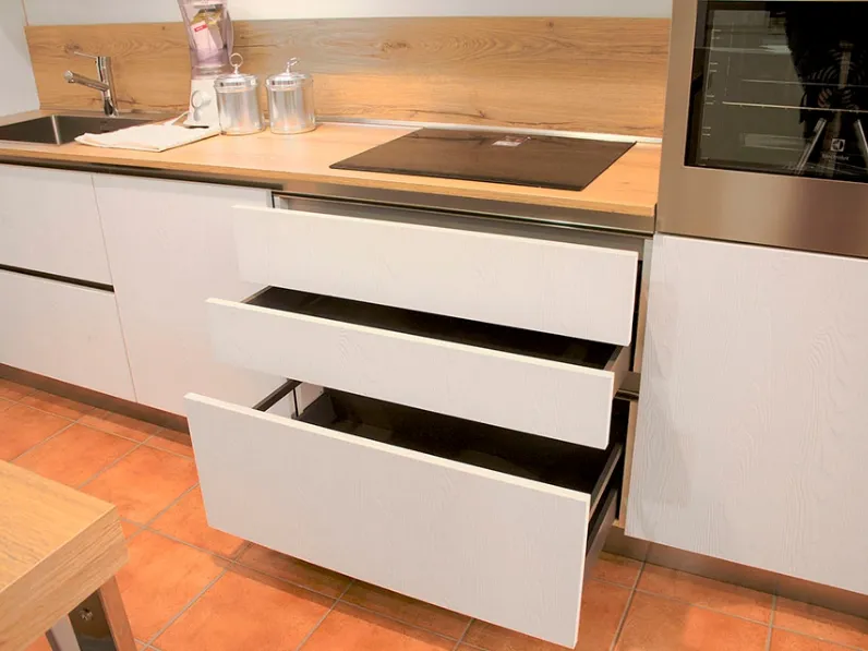 Isola Cucina 3 Ripiani 140x55x91 cm in Legno e Truciolato Bianco