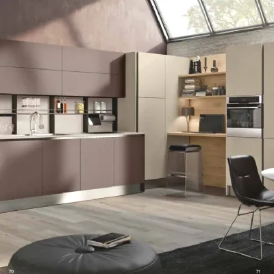 Cucina Capri  moderna rovere chiaro Imab ad angolo scontata 50%