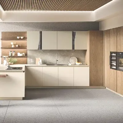 Cucina con penisola moderna tortora Artigianale Cream di joes stile unico a soli 13200