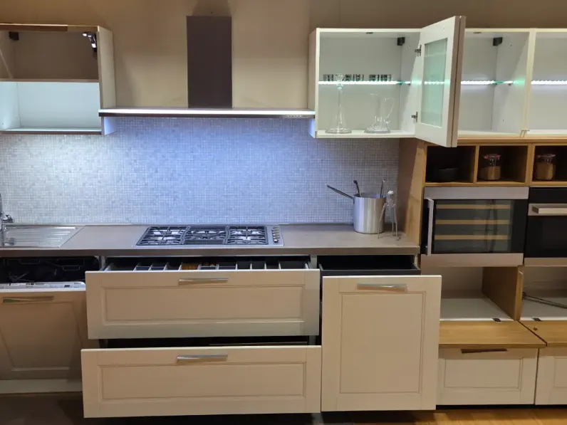 Cucina Ar-tre Cucina cloe frass bianco e rov naturale  OFFERTA OUTLET sconto 50% 