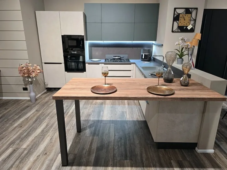 Cucina a prezzo ribassato con penisola design Easy q01 Ar-due