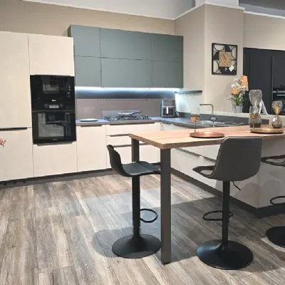 Cucina a prezzo ribassato con penisola design Easy q01 Ar-due