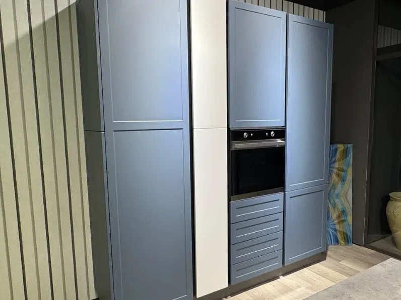 Cucina Mobilturi moderna lineare blu in polimerico opaco Gaia pet