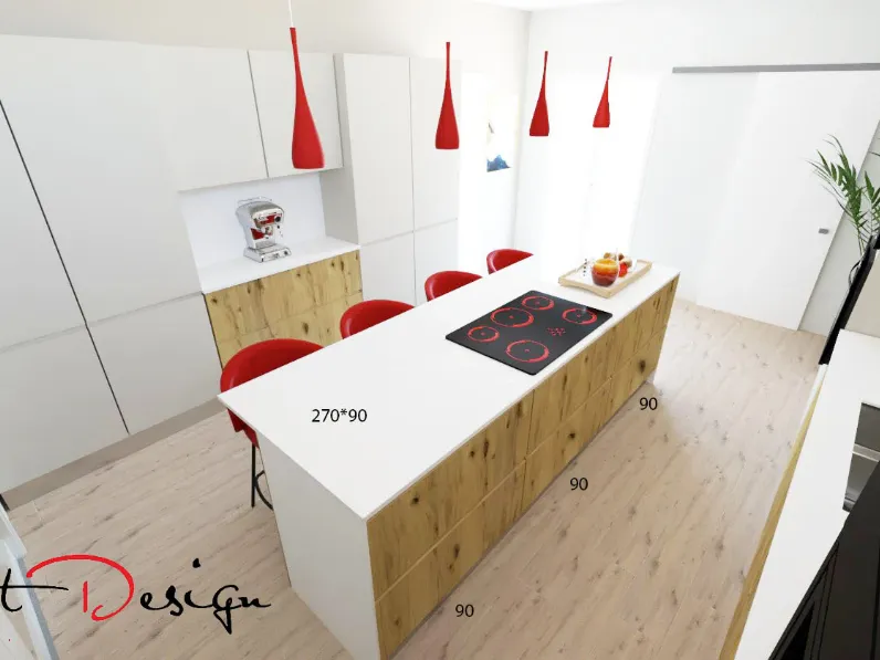 Cucina con isola in legno a prezzo scontato 47%