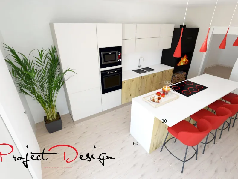 Cucina con isola in legno a prezzo scontato 47%