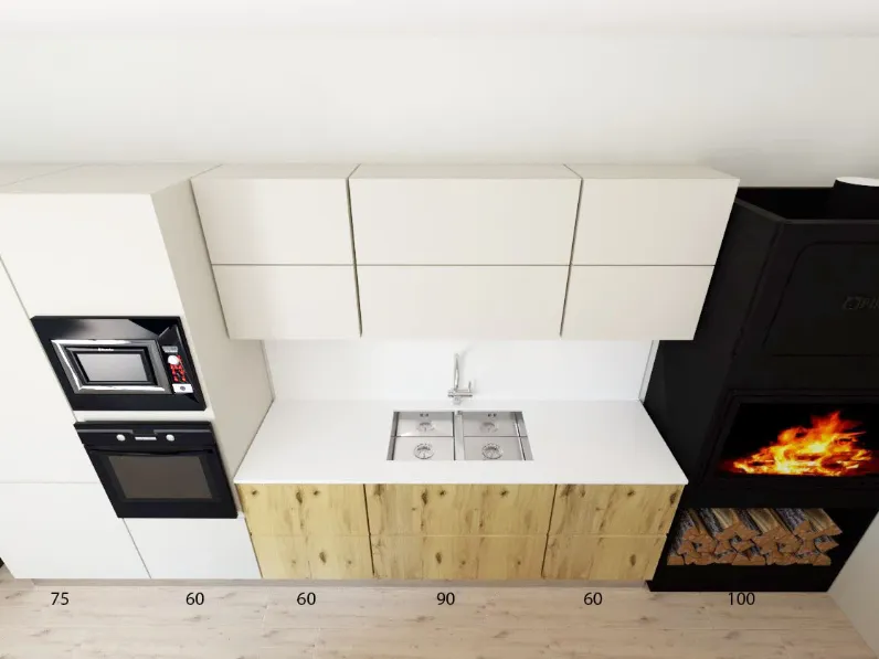 Cucina con isola in legno a prezzo scontato 47%